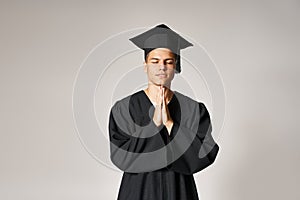 portrait of hopeful young student in