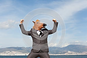 Portrait of Horse Businessman