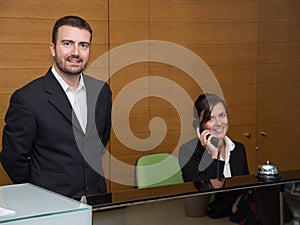 Portrait of the hotel reception staff photo