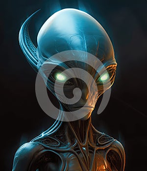 Portrait of a humanoid alien creature