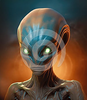 Portrait of a humanoid alien creature