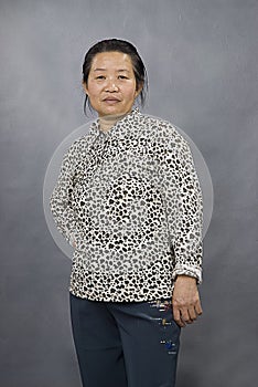 Portrait image of an old Chinese woman photo
