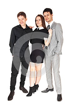 Portrait image of a sister with her two brothers