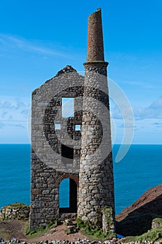 A portrait image of Wheal Owles tin mine, Cornwall
