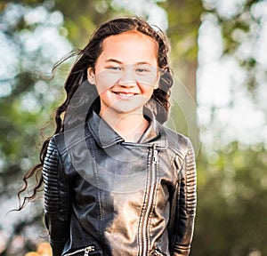 Portrait image of a young Maori girl