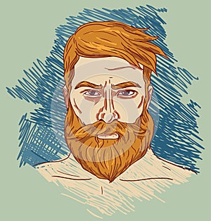 Portrait of imposing man with beard
