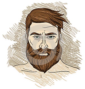 Portrait of imposing man with beard