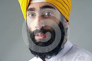 Portrait of Indian sikh man with bushy beard