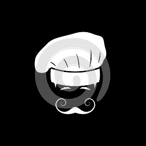 Portrait of an Italian chef with a mustache.