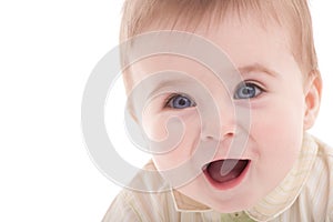 Portrait of joyful blue-eyes baby boy