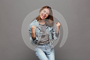 Portrait of a joyful happy teenage girl