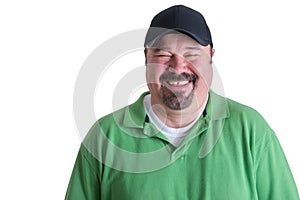 Portrait of Joyful Man Wearing Green Shirt