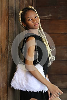 portrait of joyful young teenager african american outdoor