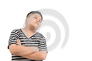 Portrait of kid mad annoyed person isolated on white