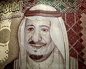 The portrait of King Salman Bin Abdulaziz Al Saud from Saudi Arabia 100 riyal banknote photo