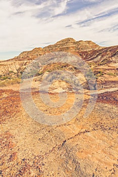 Portrait landscape of the Badlands of Drumheller