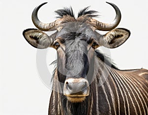 Portrait of a large gnu, or wildebeast