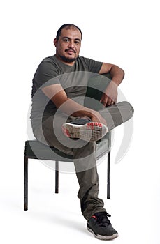 Portrait of a latin man on white