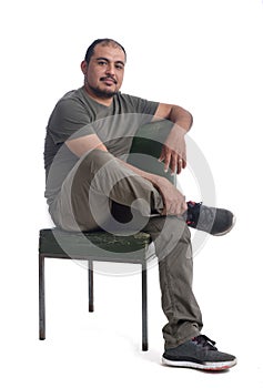 Portrait of a latin man on white