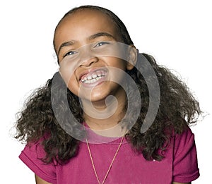 Portrait of a Latino girl laughing