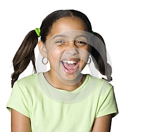 Portrait of an Latino girl laughing