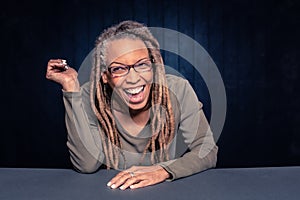 Portrait of a Laughing African American Woman