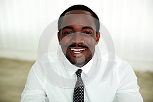 Portrait of a laughing african man