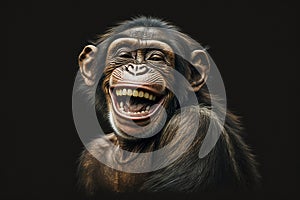 Portrait of a laughing monkey