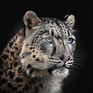 Portrait of a leopard. Generative AI