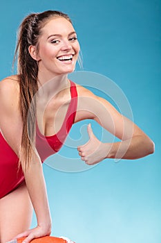 Portrait of lifeguard lifesaver woman.