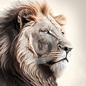 Portrait of a Lion in sketch style