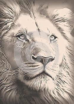 Portrait of a Lion in sketch style