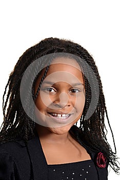 Portrait little black girl smiling