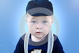 Portrait of a little boy with blue eyes