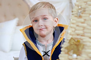 Portrait of little boy in a carnival costume