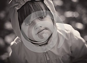 Portrait of a little girl. black and white