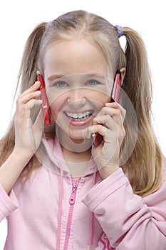 Portrait of little girl with two