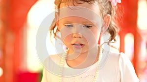 Portrait of little girls playing on the Playground