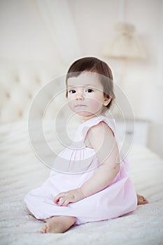 Portrait of a little sweet girl at home