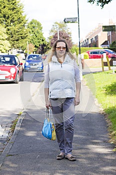 Portrait of long haired woman outdoors