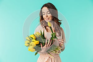 Portrait of a lovely young girl in dress