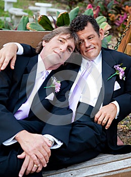 Portrait of Loving Gay Married Couple