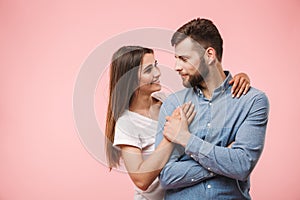 Portrait of a loving young couple hugging