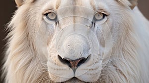 Portrait of majestic white lion, wild animals