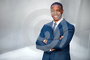 Portrait of male african american professional, possibly business executive corporate CEO, finance, attorney, lawyer, sales