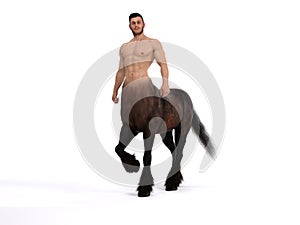 3D Rendering : A portrait of the male centaur, a pinup centaur posing photo