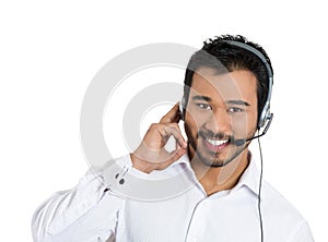 Portrait of male customer service representative or call centre operator