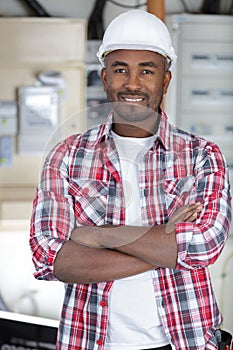 portrait male engineer with arms-crossed photo