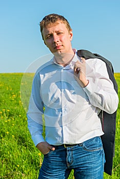 Portrait of male entrepreneur summer day