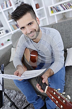 Portrait of male guitarist